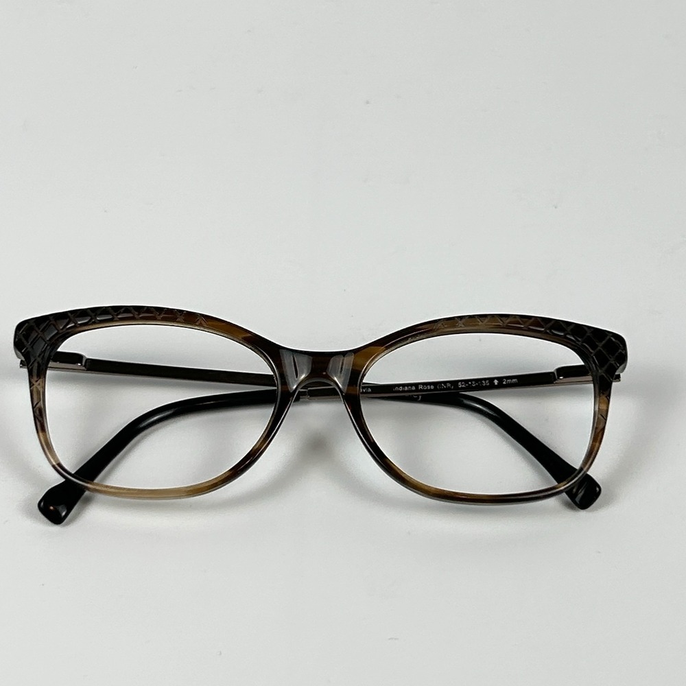 Vera Bradley Indiana Rose Tavia Womens Eyeglasses Brown Full Rim 52-18-135 mm - Picture 13 of 13